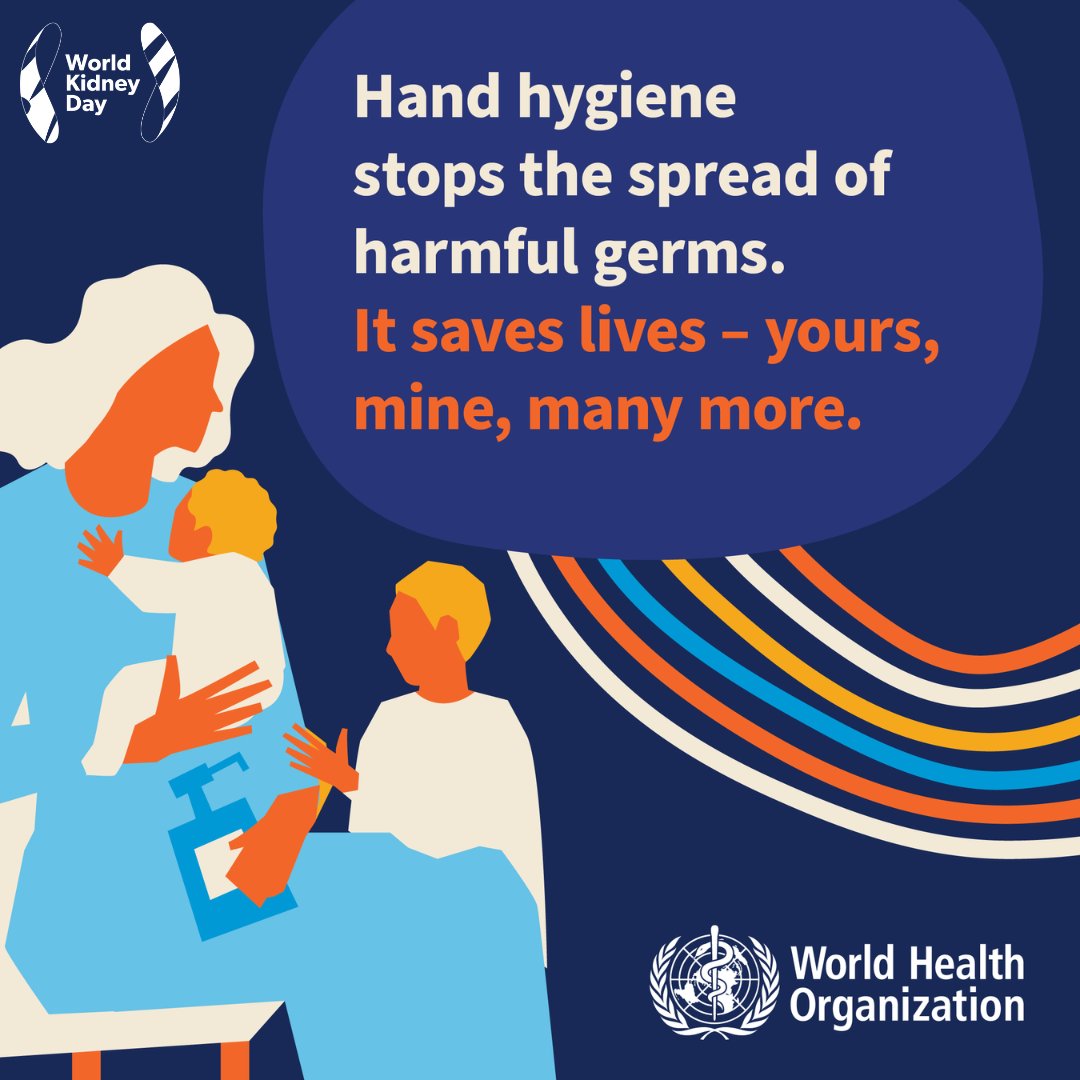 Today is #WorldHandHygieneDay. Hand hygiene can be one of the single most effective interventions for your health. Don’t forget to wash your hands before and after #dialysis treatment to avoid healthcare-associated infections. #WorldKidneyDay
