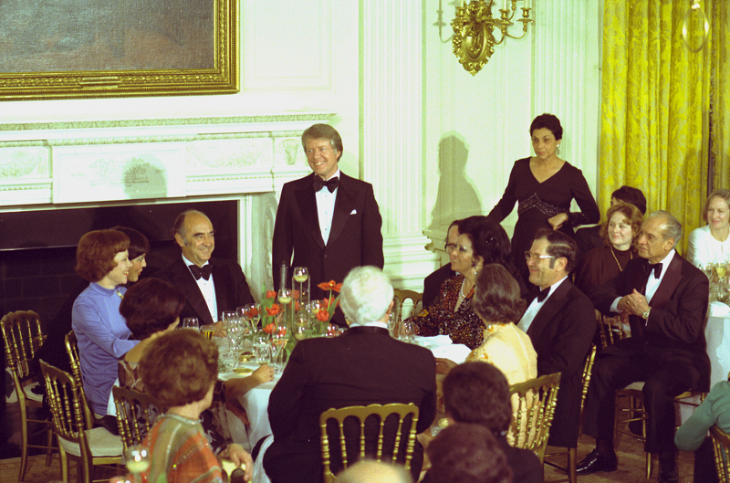 Happy #CincoDeMayo!!! #DYK that the first State Dinner President and Mrs. Carter hosted after moving into the White House was to honor President Jose Lopez Portillo of Mexico and his wife? It took place on 2/14/1977 NAID 173698 #CarterLibrary #PresidentialLibrary