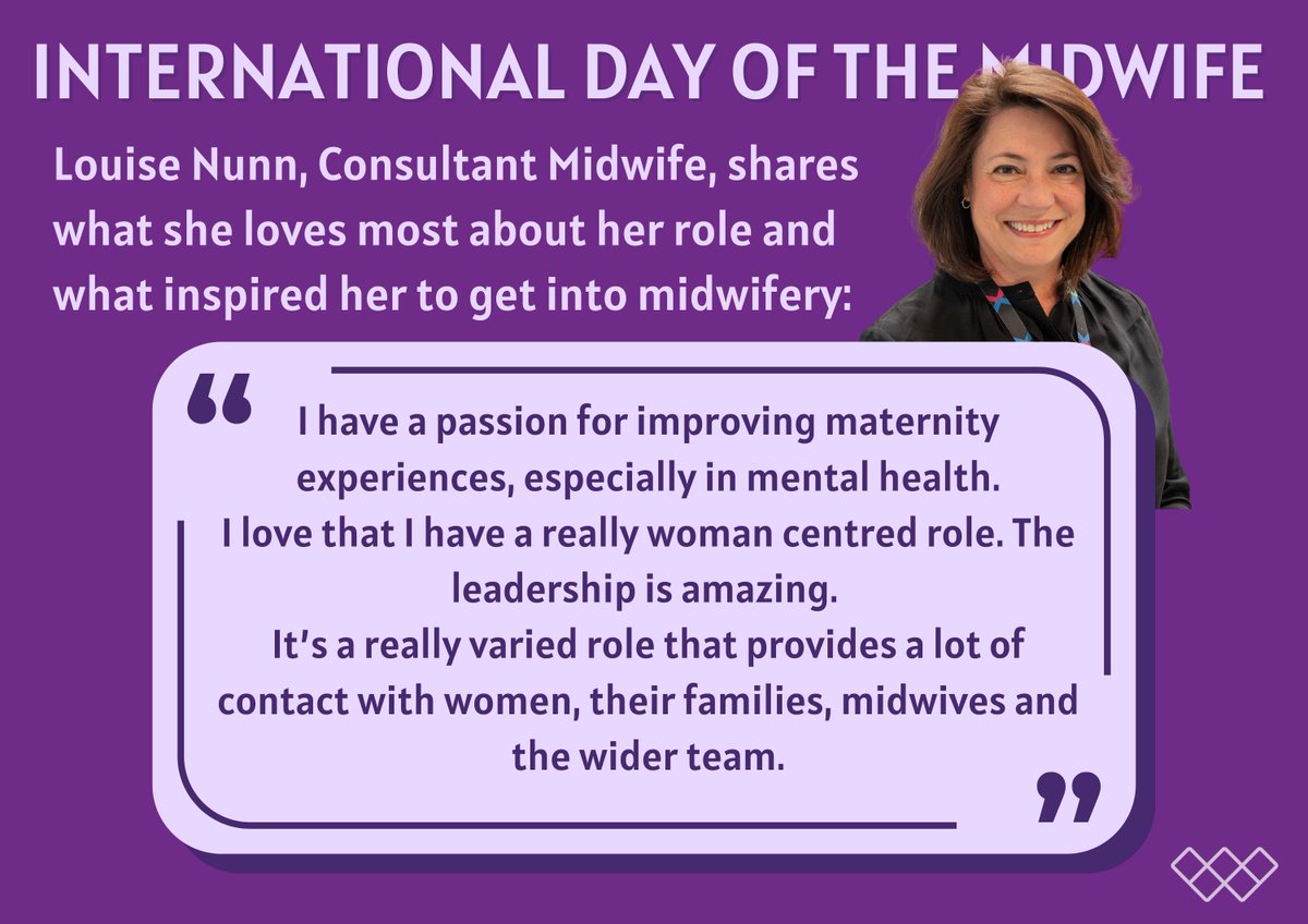 Happy #IMD2024! We are celebrating our midwives today by spotlighting some of the midwives at our Trust. Louise Nunn, Consultant Midwife, shares what she loves most about being a midwife.