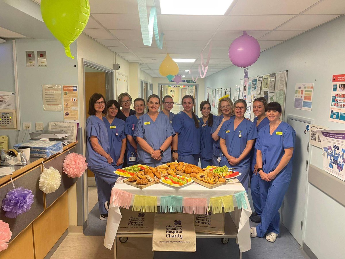 Happy #InternationalDayoftheMidwife to all of the wonderful midwives across @nhsggc 💜 To celebrate, Glasgow Children's Hospital Charity supplied gifts to the maternity units at the Queen Elizabeth University Hospital, Royal Alexandra Hospital and Princess Royal Maternity 🏥