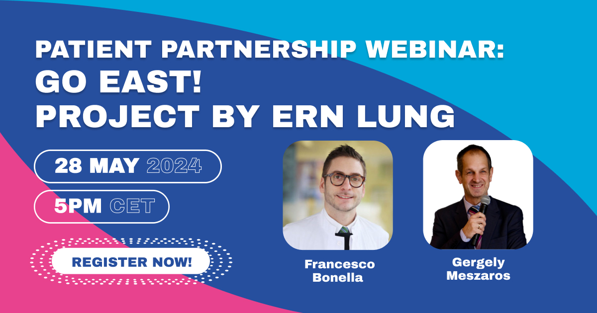 New webinar alert! 🚨 On 28 May, Gergely Meszaros and Francesco Bonella will present the GoEast! Project, a patient-led initiative to raise awareness about ERNs among health professionals in Eastern European countries. ➡️ Register now! 👉 go.eurordis.org/p8lNPq