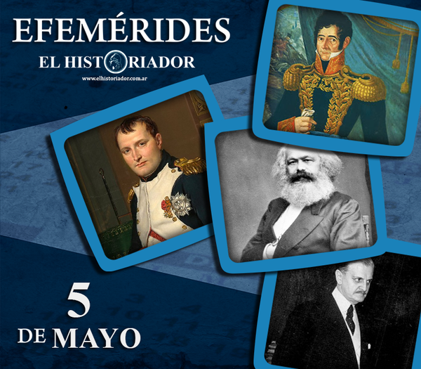 Buen día!
Mirá todo lo que pasó un 5 de mayo. 
Hacé click aquí para saber más.
elhistoriador.com.ar/efemerides-may…

#enundiacomohoy #justoundiacomohoy  #undiacomohoy   #felipepigna #elhistoriador  #efemérides  #efemerides #argentinanoscuenta