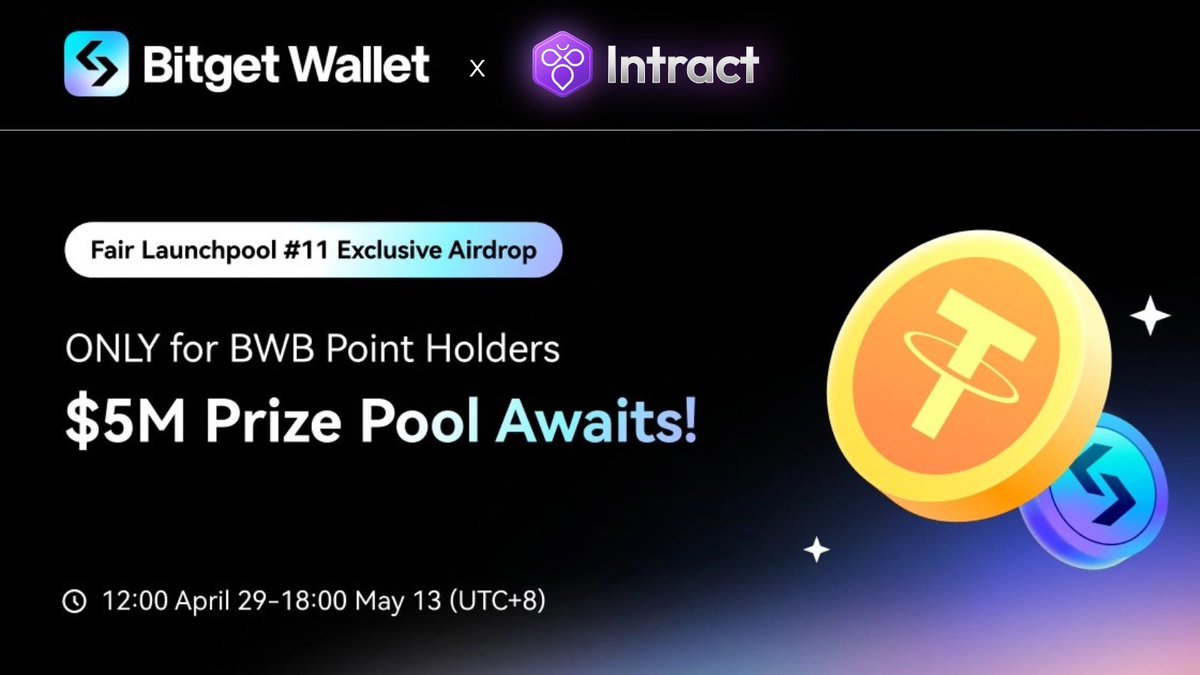 Hold $BWB Points? This #airdrop is for YOU! 🫵 $5M up for grabs on Intract! Just swap ≥ $100 on @BitgetWallet! Don't be late! Ends May 13th: link.intract.io/bwb