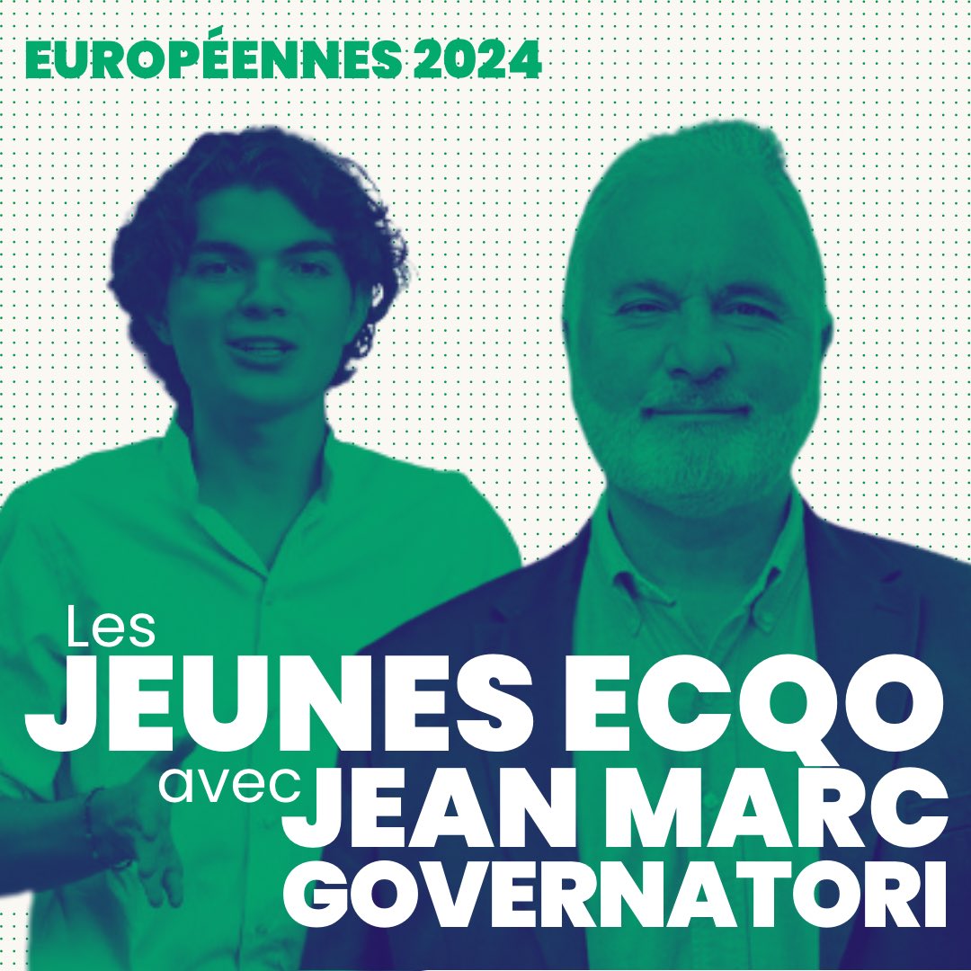 🟢 Les Jeunes ECQO s’engagent avec @J_M_Governatori pour les élections #Europeennes2024 avec la liste #EcologieAuCentre !