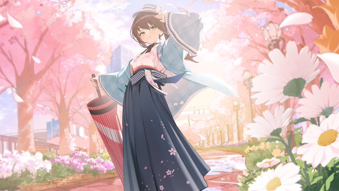 「桜 着物」のTwitter画像/イラスト(新着)