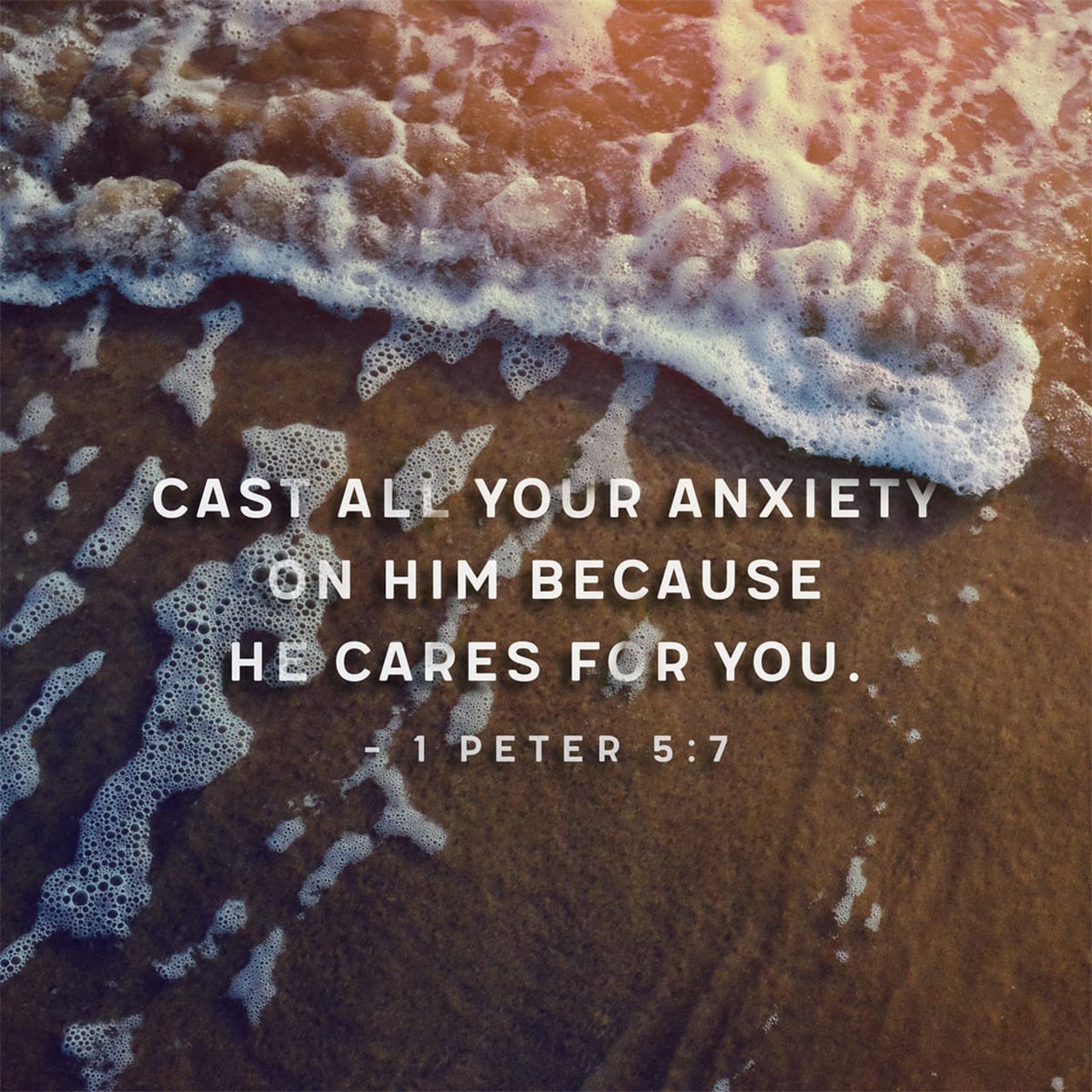 1 Peter 5:7 NASB
Casting all your anxiety on Him, because He cares for you. 

#dailybread #dailyverse #scripture #bibleverse #bible #jesus #anxiety #peace #princeofpeace #jesuschrist #kingofkings #lordoflords