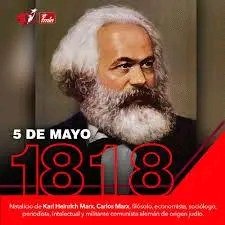 MargendieA14042's tweet photo. #AMPPManuelTames
5 de Mayo de 1818/ Natalicio de Carlos Marx.
Fue un filósofo, economista, sociólogo, periodista, intelectual y político comunista alemán de origen judío. https://t.co/PT0zuB3FHF