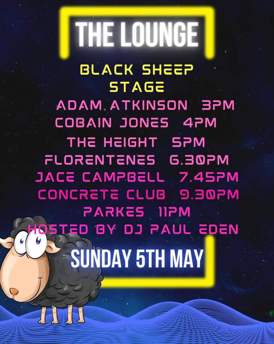 Todays the day we’re playing at Lounge fest on the black sheep stage with @TheHeightBand and @Cobain_Jones be good to see you lads there! 🙌