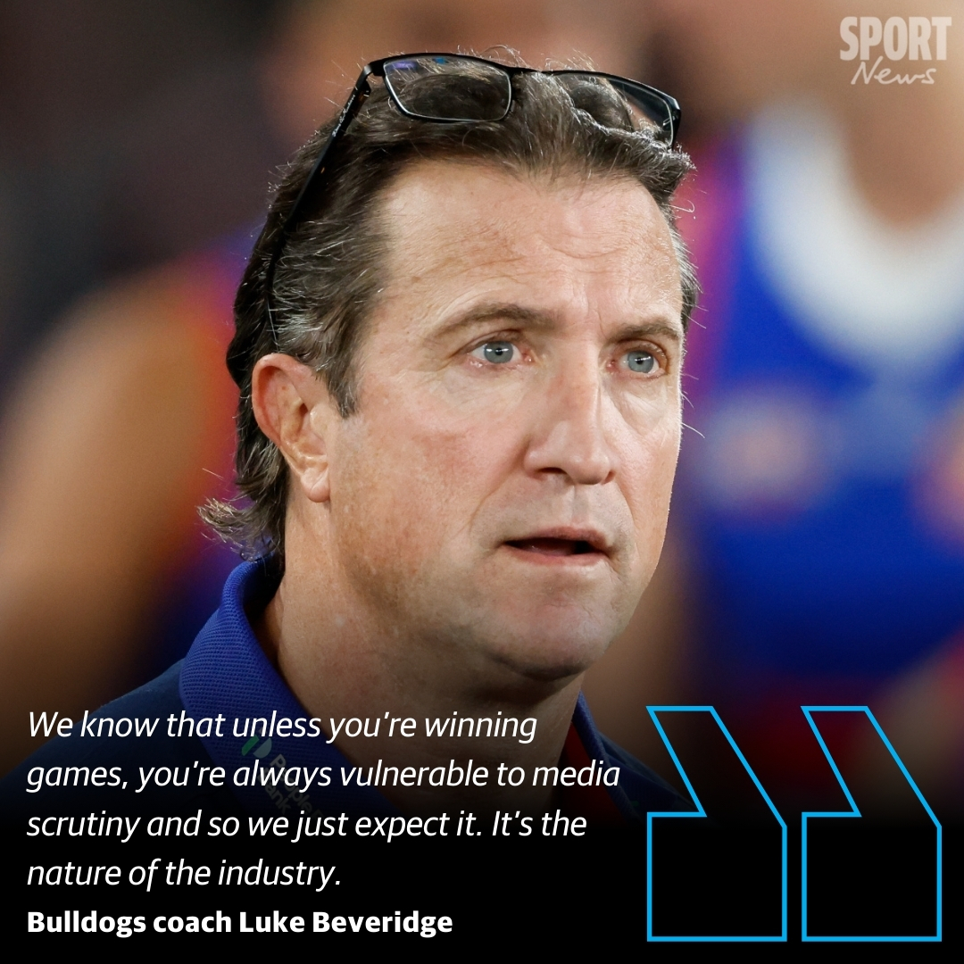 Bulldogs coach Luke Beveridge says he and his club are ready for the heat that will come after their disappointing loss to Hawthorn. DETAILS 👉 bit.ly/3JO6oXx