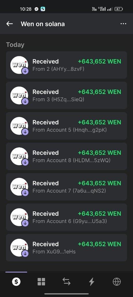 Submit your $SOL Address First 1000 Wallets will get $WEN Airdrop 👀 You have 699 Minutes ( 🔔 ON*) 💟 + 🔁 + Follow $SKR $DROIDS $TRIP #Airdrop #memecoin #solana #Giveaways