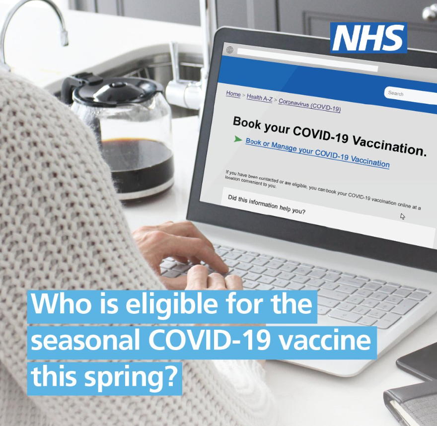 Anyone aged 75 or over, or who has a weakened immune system, can now book their seasonal COVID-19 vaccine online or on the NHS App. You don't need to wait to be invited. Find out more at nhs.uk/book-vaccine