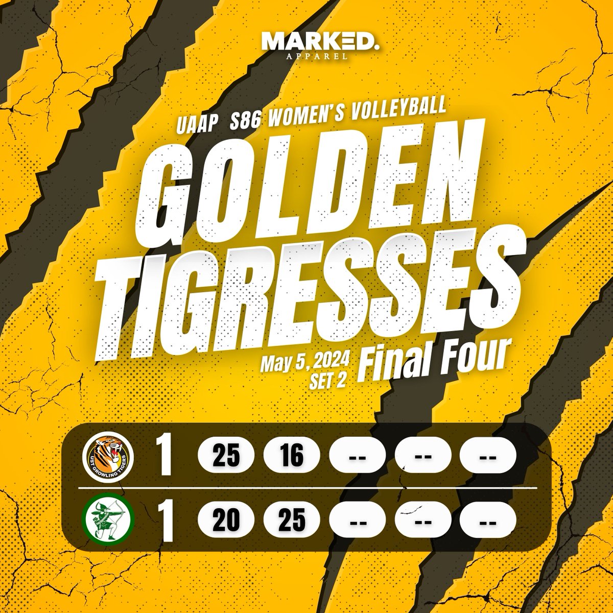 DLSU Lady Spikers bounce back in Set 2. Bawi Tigresses! 

#GoUSTe #UAAPSeason86 #UAAPVolleyball #GetMarkedNow #USTvsDLSU #USTvsFEU