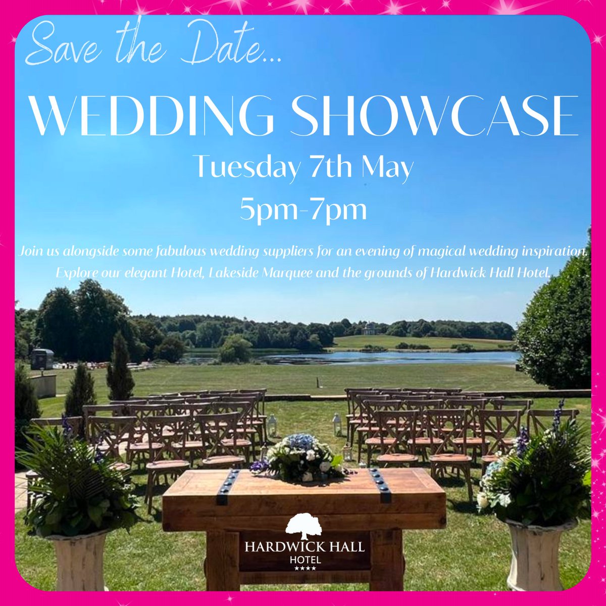 🎉 Ready to tie the knot? 💍 Join us at @HardwickHHotel's wedding showcase on 7th May, 5-7pm! Our entertainment experts will make your big day unforgettable! 💕 Don't miss out on this chance to plan your dream wedding! 💒 #WeddingShowcase #SayIDo #WeddingGoals #WeddingPros