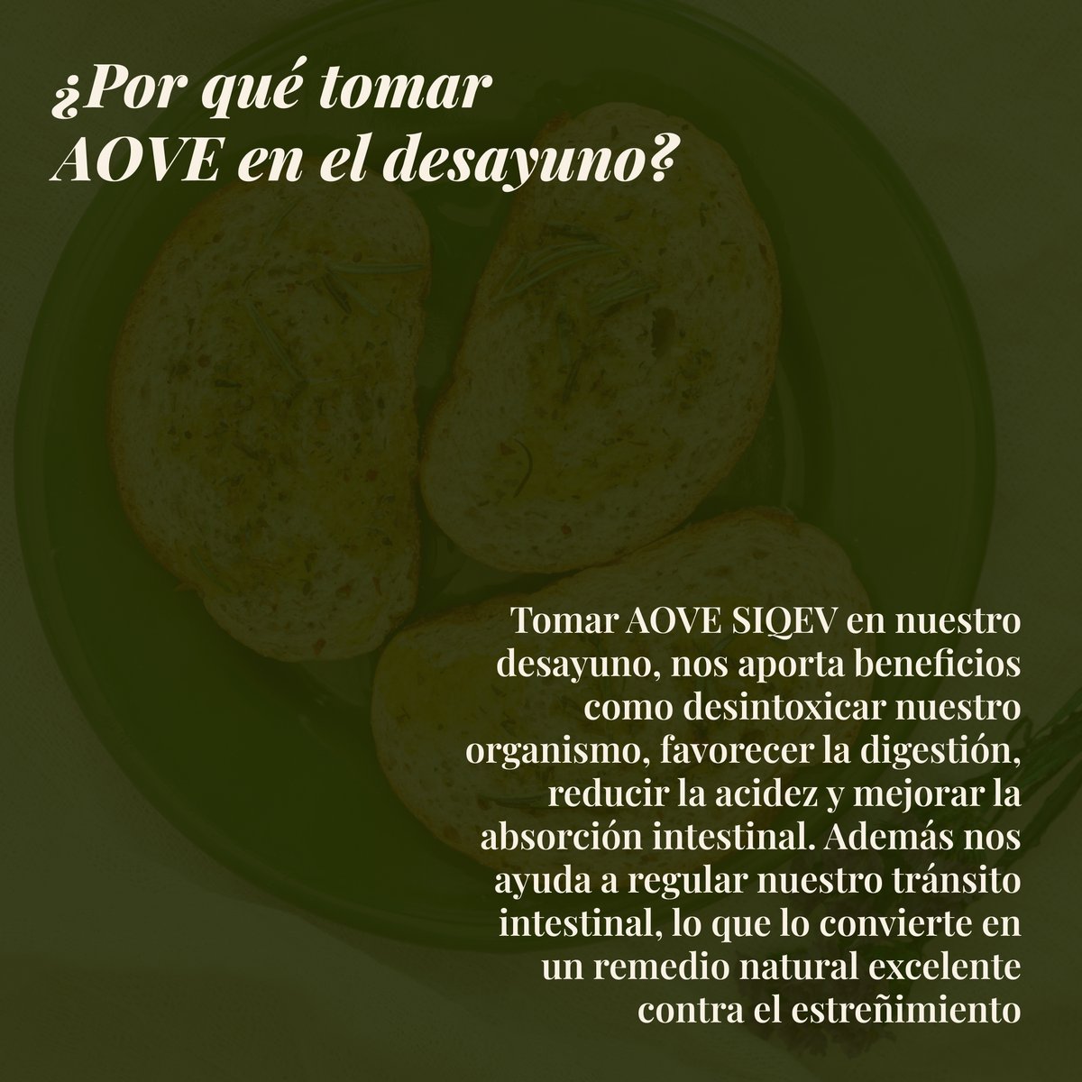 Ahora no tienes excusa, ya conoces los beneficios de tomar Aceite de Oliva Virgen Extra en el desayuno 😇 #QvExtra #AOVE #SelloSIQEV