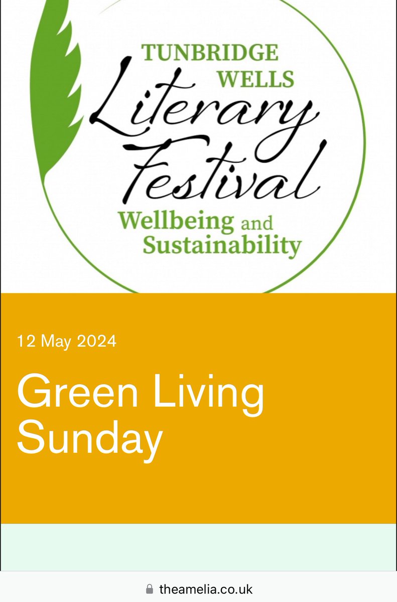 #TunbridgeWells Literary Festival 9-12 May @ Calverley Grounds: including “Green Living Sunday” on 12 May

All INFO for the day >> theamelia.co.uk/whats-on/green…

#RoyalTunbridgeWells @townforum