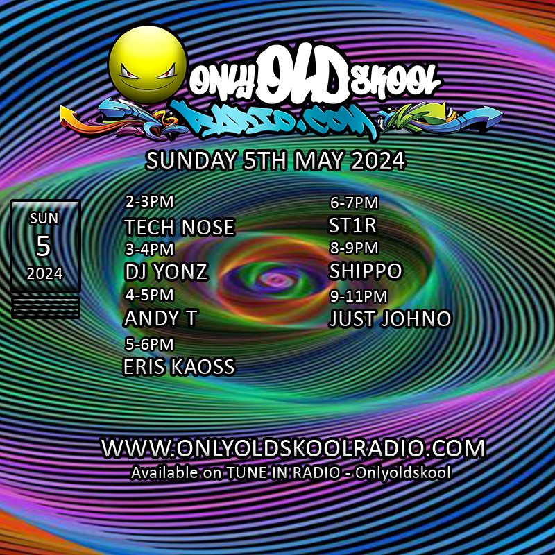 Yeeeeea!!  With open decks our Sensational Sunday Cruuu have something for everyone and if THAT wasn't enuf we have Tech Nose's debut show - so cya in chat at 2pm & BLARE it OUT!!!  😎 

linktr.ee/OnlyOldSkoolRa…
#onlyoldskool #oldskool #onlyoldskoolradio #oldskoolmusic #oldschool