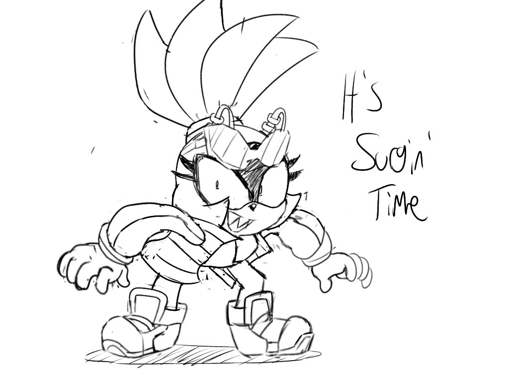Lil' Surge sketch I plan to finish later. I honestly like her riders design more than her usual outfit tbh

#SonicTheHedgehog 
#IDWSonic
#SurgeTheTenrec