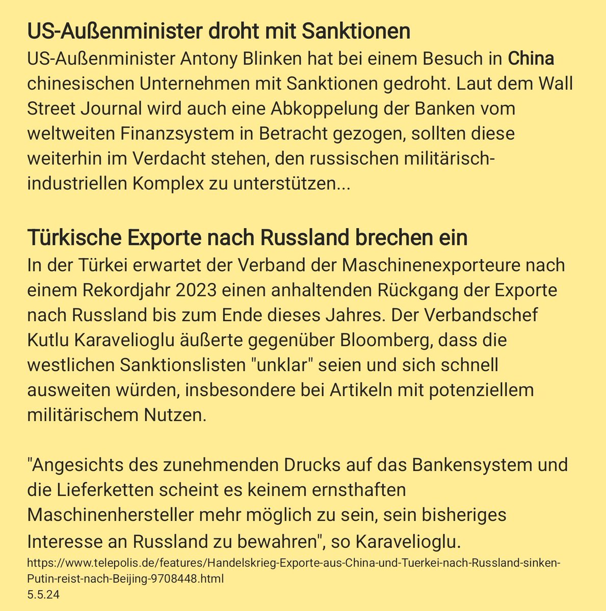 Die Exporte aus #China+ #Türkei nach #Russland sinken, da wird vermutet, dass die Sanktionen des US Terrorregimes wirken würden. Was nehmen sich die USA eigentlich raus? 
Auf jeden Fall gehört der 'Weltpolizist' #USA endlich einmal sanktioniert‼️ Kriegsverbrecher Nr.1🇺🇲