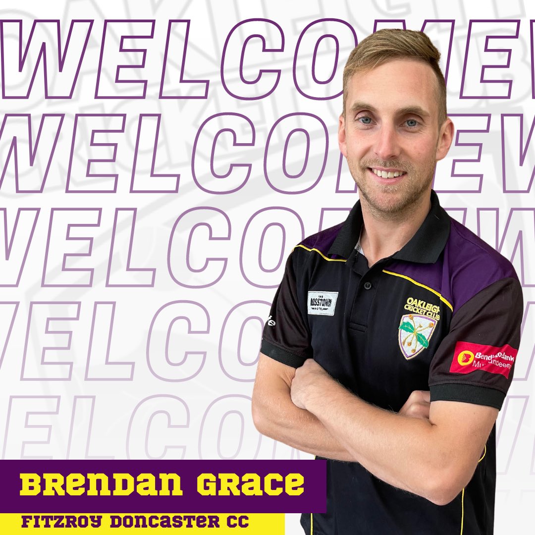 PLAYER SIGNING 🌟

It is with great pleasure that we announce the signing of Brendan Grace.

Brendan is the brother of our current coach Matt Grace, joining us from <a href="/fitzdonc/">Fitzroy Doncaster CC</a> where he played First XI and captained the Second XI. 

Welcome to Oakleigh Brendan! 

#purpleandgold
