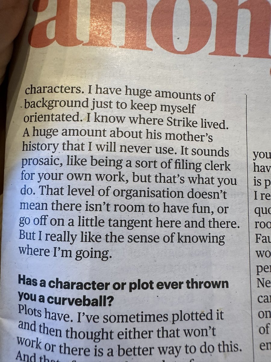 This from JK Rowling on planning and knowing your characters is great advice: you can tell when writers know their characters inside out (though it shouldn’t all be on the page). They should feel like real people, with real histories.