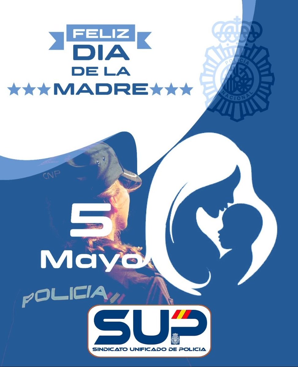 Desde la <a href="/fic_sup/">FIC-SUP</a> felicitamos a todas las compañeras por el #DiaDeLaMadre
Sois ejemplo de esfuerzo y dedicación a la familia y al trabajo
<a href="/Sup_Policia/">SUP</a> apoya las mejoras en la flexibilización del horario y el #Teletrabajo para que la conciliación laboral y familiar sea una