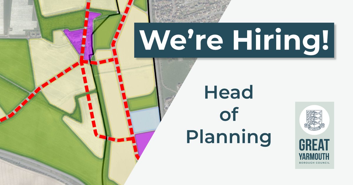 We are #hiring for a Head of Planning Closing date for applications: 05 May 2024 For more information and to apply, please visit - great-yarmouth.gov.uk/jobs #recruitment #gybc #greatyarmouth #newopportunity #gyjobs