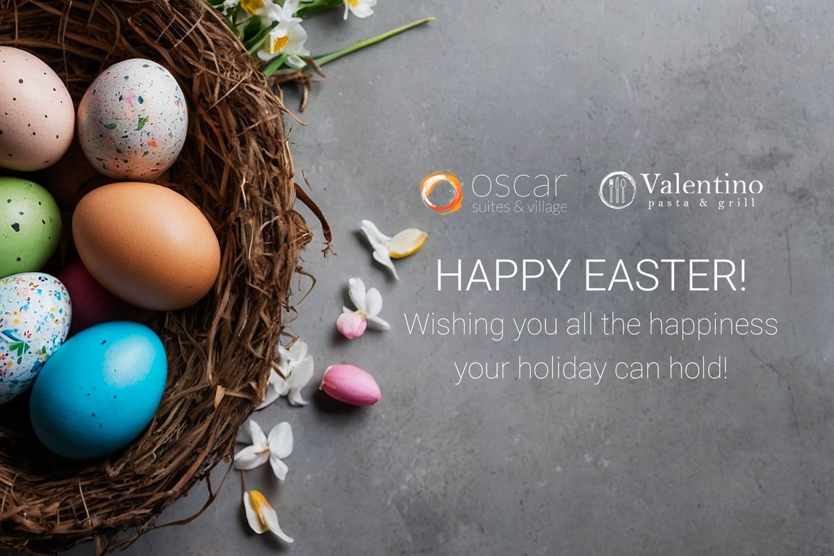 Happy Easter! Wishing you all the happiness your holiday can hold!
buff.ly/3ImreMT

#OscarSuitesVillage #HotelChania #HotelAgiaMarina #HotelCrete #Crete #Chania #AgiaMarina #HappyEaster #EasterWishes #HolidayHappiness #EasterJoy #EasterBlessings #SpringVibes