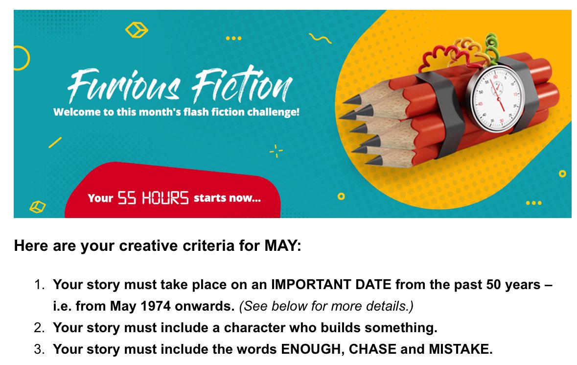 Chasing a #furiousfiction story 🏃 

It may be a mistake to try and write a full 500 words after a month of tiny #30words30days stories😱

Surely 30 words is enough for any story!?😵‍💫

Luckily still 7 hours to go…🤞 

#writingcommunity #amwriting #flashfiction #writingcompetition