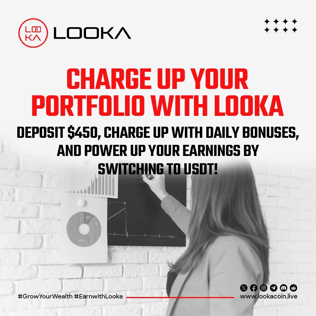 ⚡ Supercharge your financial journey with Looka! Deposit $450 and get energized with daily bonuses. Take it up a notch and power up your earnings by switching to USDT! 💥 Are you ready to see your portfolio soar?

#CryptoInvesting #BoostYourEarnings #Looka #FinancialEmpowerment…