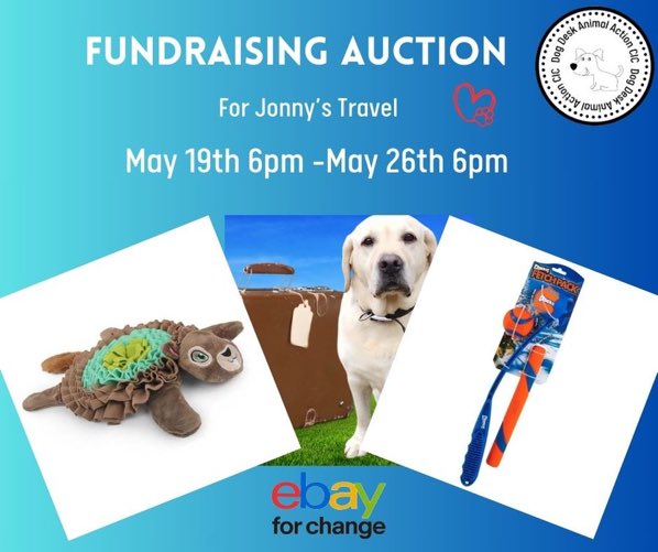 The next @DogDeskAction fundraising auction starts on Sunday 19th May 2024 from 6pm. Loads of goodies up for grabs & all funds raised will help the lovely Jonny get to his new home. See link below to the eBay shop ⬇️ ebay.co.uk/str/dogdeskani… Happy Shopping 🛍️ #fundraiser