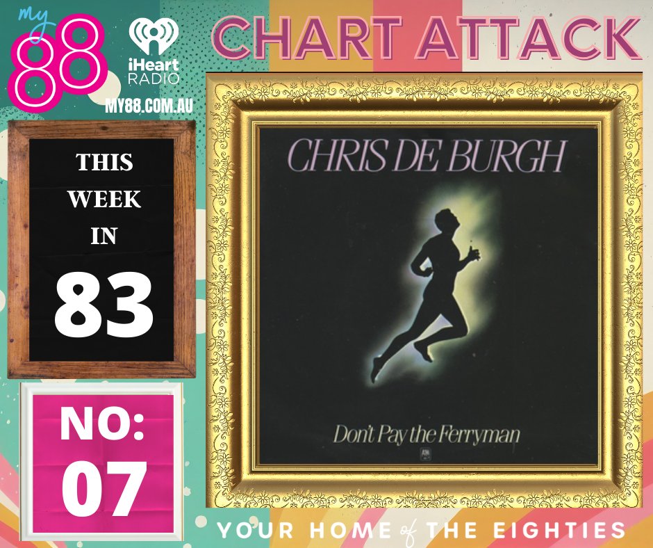 #ChartAttack on @My88_FM: Aussie Top 20 from this week in 1983: 7: Don't Pay the Ferryman #ChrisDeBurgh Such a fantastic song and so different from Lady in Red.