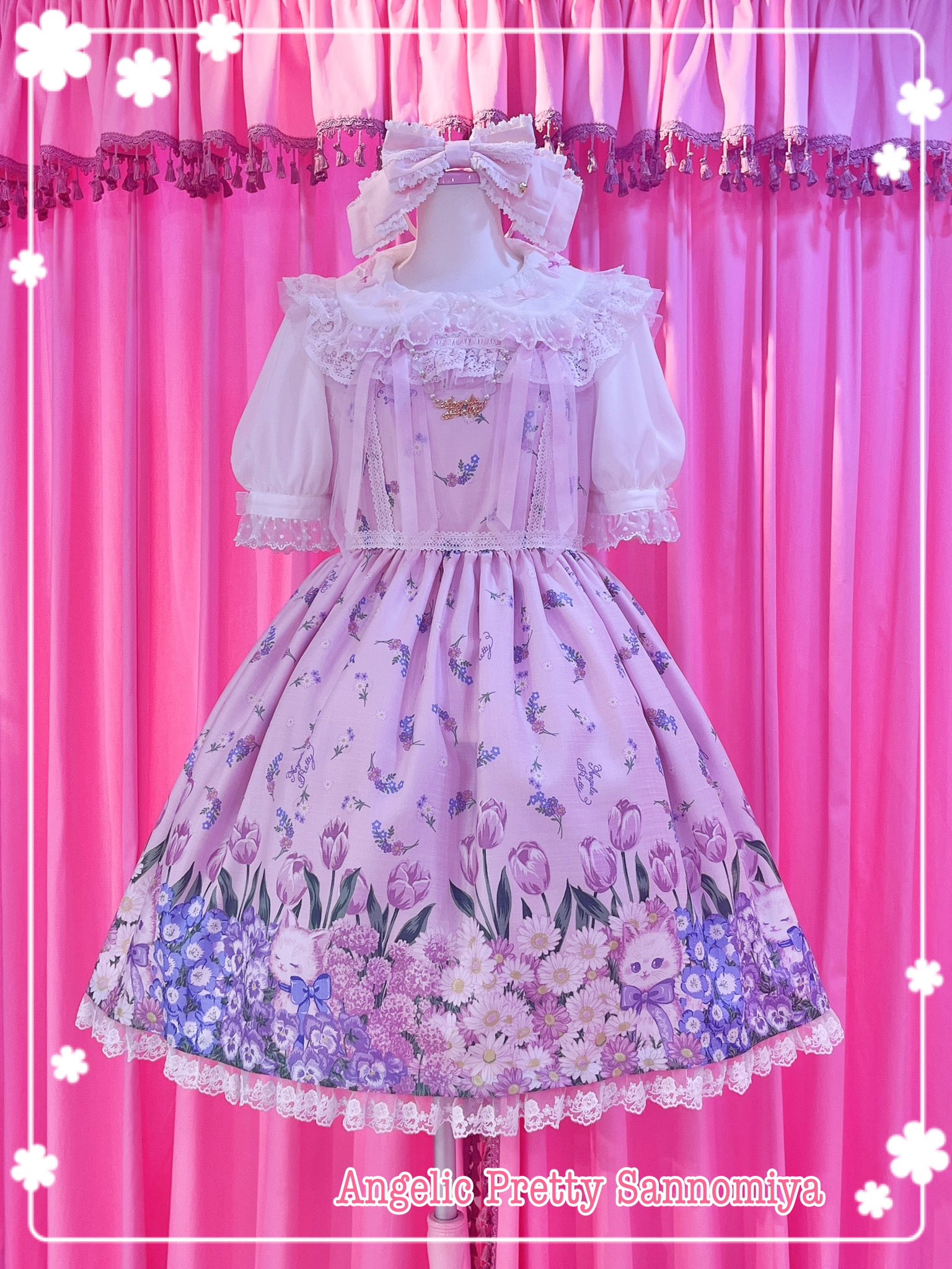 Angelic Pretty Flowerkittenワンピース 紫 【公式通販】