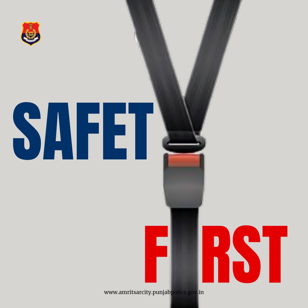 ਆਪਣੀ ਸੀਟ ਬੈਲਟ ਲਗਾਓ। ਟ੍ਰੈਫਿਕ ਨਿਯਮਾਂ ਦੀ ਪਾਲਣਾ ਕਰੋ, ਸੁਰੱਖਿਤ ਰਹੋ।

Fasten your seat belt. Follow traffic rules, stay safe.

#FollowTrafficRules
#SafetyFirst
