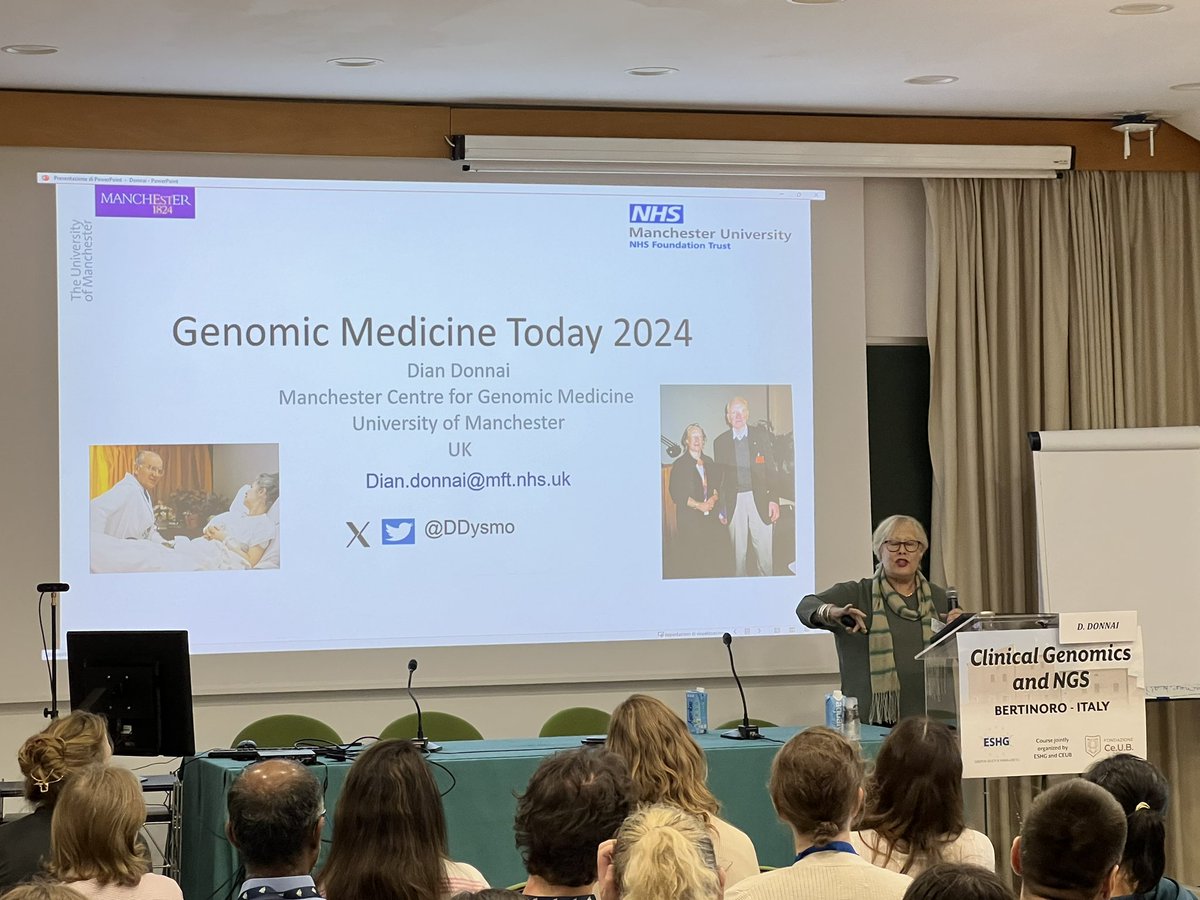 Day 1 #bertinoro2024 kicked off by a legend in our field @Ddysmo. She has educated a generation of amazing scientists and clinicians in Manchester - and her books are mandatory reads for everyone in genetics.