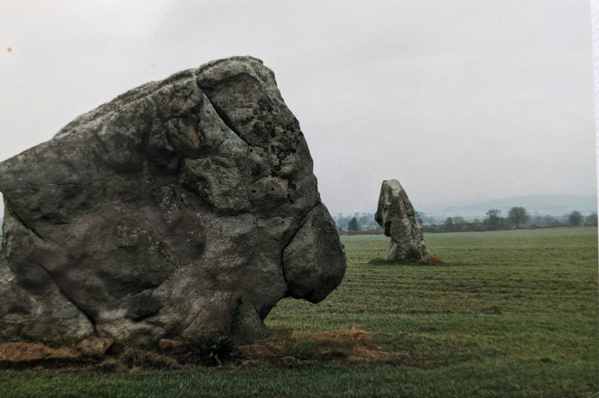 #StandingStoneSunday From the archives... The Long stones, or Adam & Eve, the enormous surviving pair of stones from Avebury's lost Beckhampton Avenue - what a loss! 😥 Photographed in Dec 1988 returning from the midwinter solstice at Stonehenge