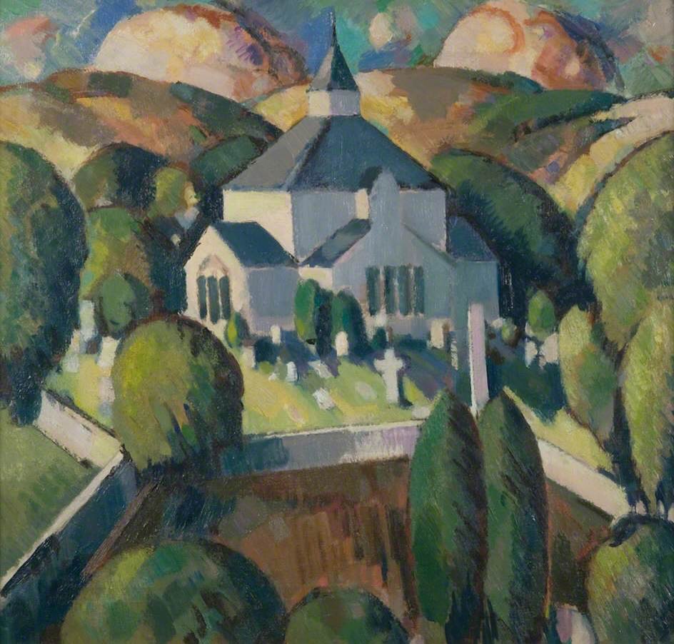 A Lowland Church, John Duncan Fergusson, Oil on Canvas, 1916.