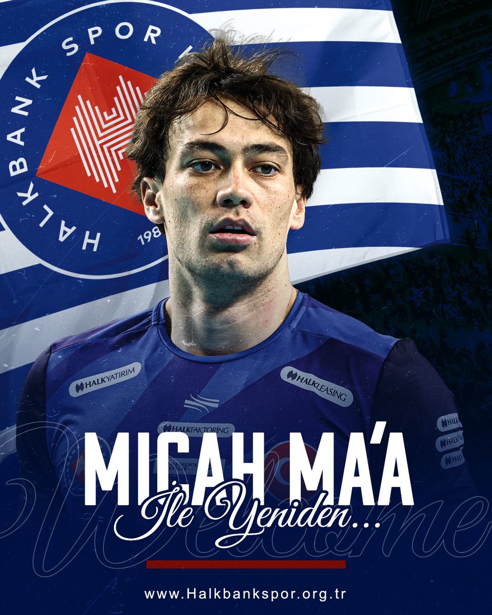🤝 MICAH MA’A İLE YENİDEN Yeni sezon transfer çalışmalarını sürdüren kulübümüz son iki yıldır Halkbank forması altında mücadele eden Micah Ma’a ile yeniden anlaşma sağladı. Oyuncumuza tekrar hoş geldin diyor, yeni sezonda başarılar diliyoruz
