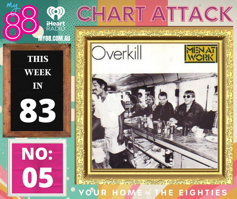 #ChartAttack on @My88_FM: Aussie Top 20 from this week in 1983: 5: Overkill #MenAtWork What a great song from a classic Aussie band - the highest Oz tune of the week.