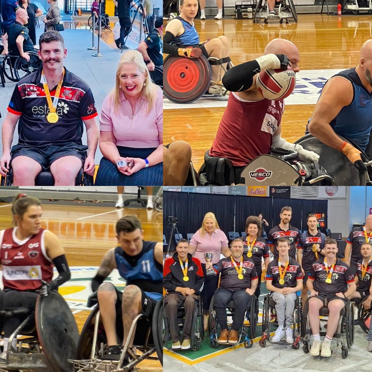 WOW! Thanks to every Wheelchair Rugby Nationals Champs’ player for enthralling SA with your remarkable skill & courage! Congrats SA Sharks on Div 2 gold & NSW Gladiators on Div 1 win Thanks all who support these magnificent athletes & made champs happen - so proud SA is host