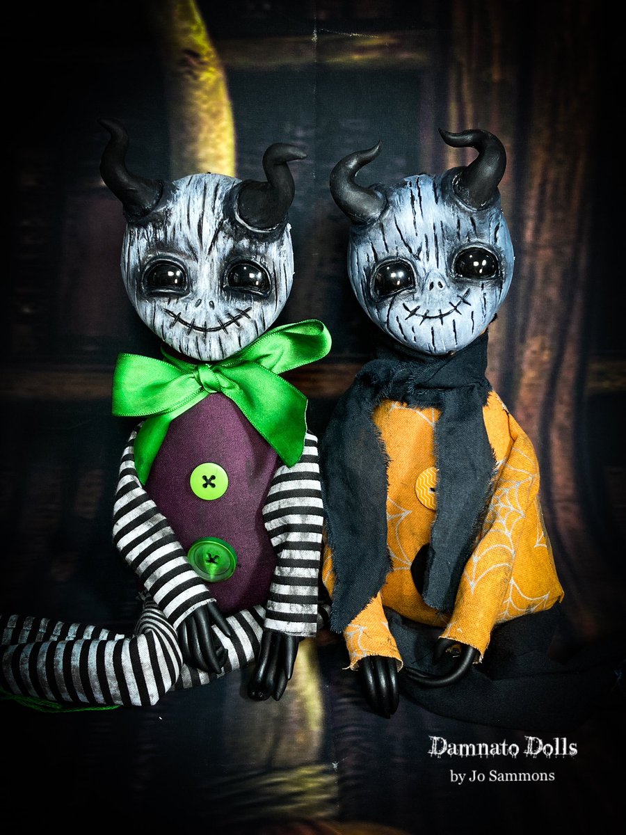Little Devlings available in my Etsy shop damnatodolls.etsy.com
#spooky #artdoll #etsyfavorites