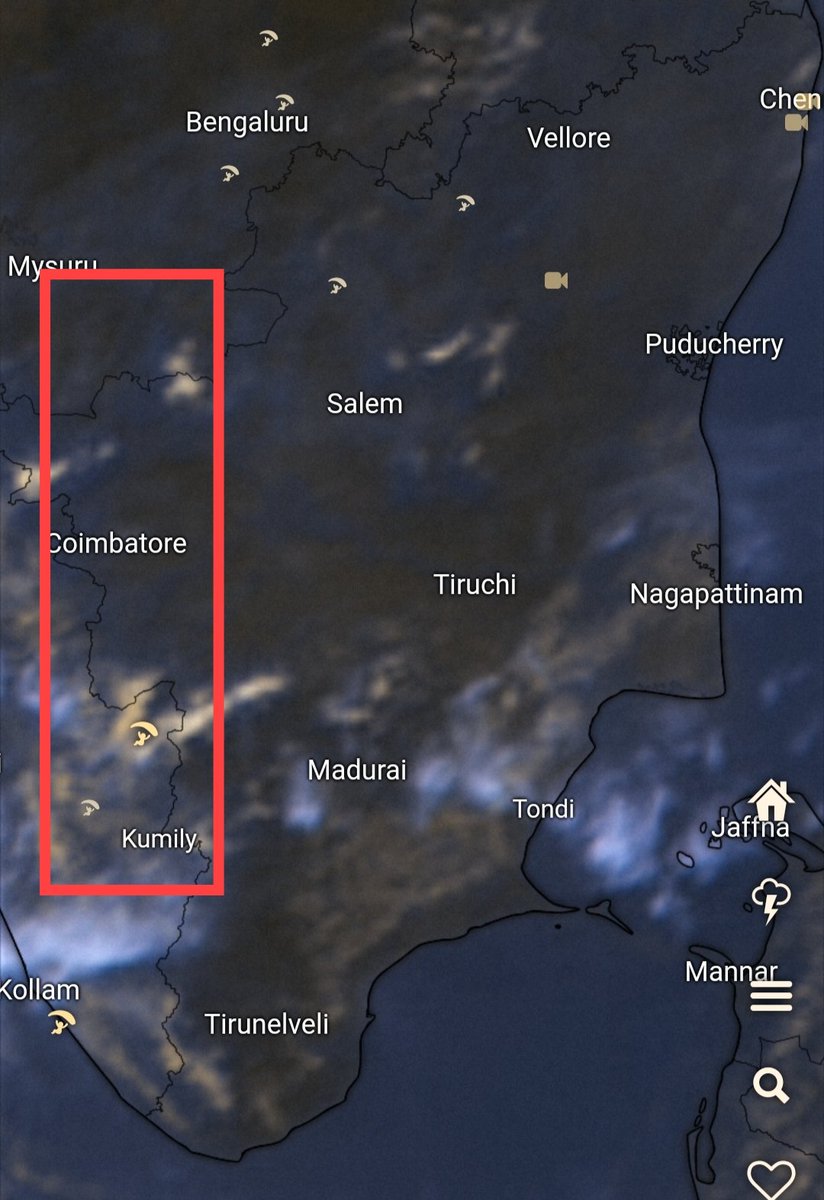 Today thunderstorms will be restricted to ghats Valparai,kodai, and parts of Nilgiris will be hotspot @MasRainman @ChennaiRains @praddy06 @Prassanna_N @adithya_ramesh7 @OdishaWeather7 @saran_2016 @kalyanasundarsv @Evkwf_18