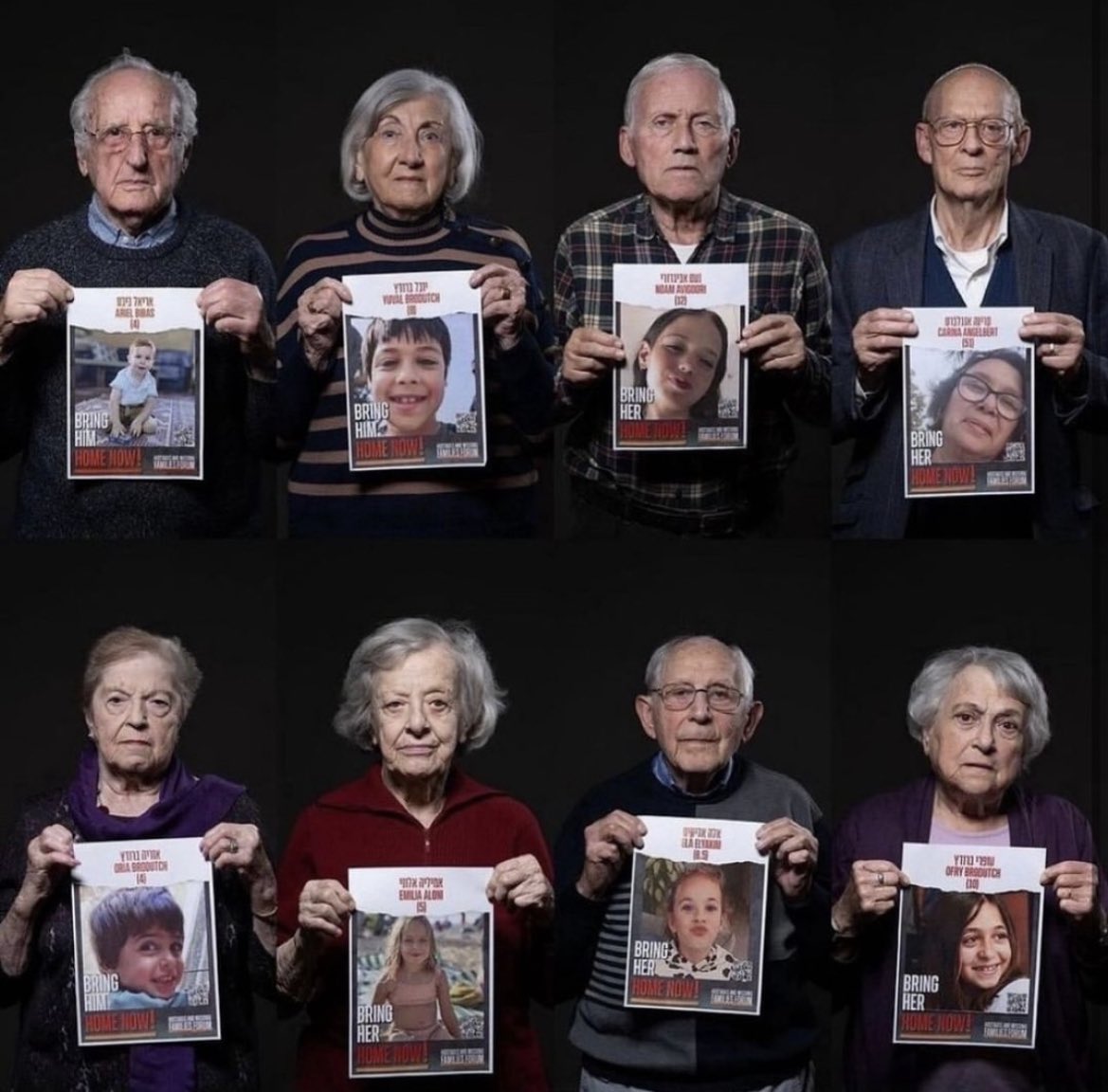 A powerful and heartbreaking image on the eve of Yom HaShoah.⁠ ⁠ Holocaust survivors hold posters of hostages and stand in solidarity with Israel. Rachel Levy says:⁠ ⁠ “As a Holocaust survivor, I never thought l'd see this kind of inhumanity again.” ⁠ #NeverAgainIsNow