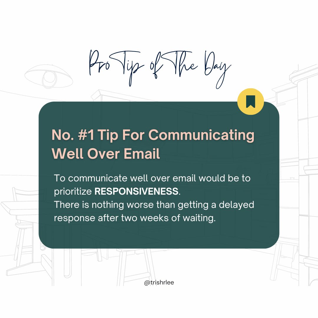 Communicating well over #EMAIL is key to succeeding as a working professional or #entrepreneur. The courtesy of RESPONDING to emails quickly, even if it means you’ll return to the message with greater attention later on, is NOT to be taken lightly. _ #trishlee #lifetips #success
