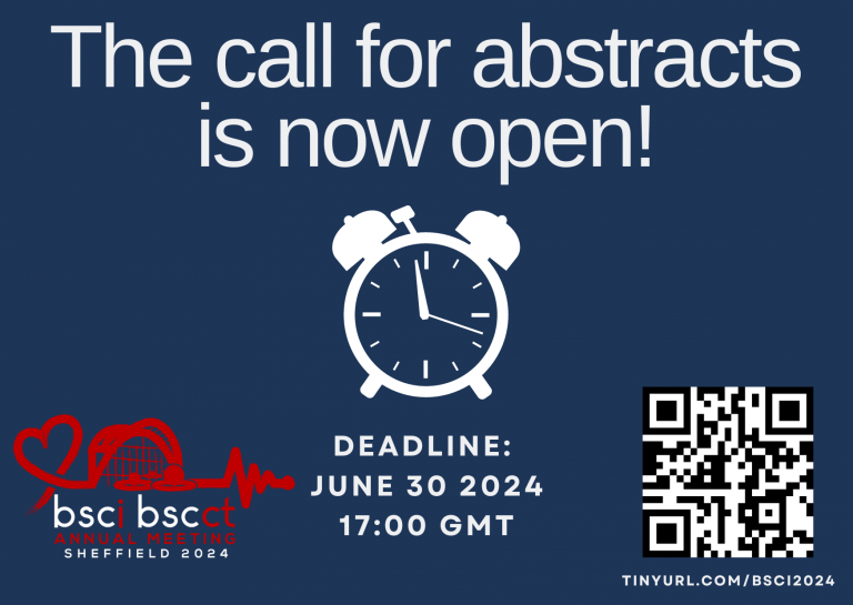 👉🫀🩻Calling for abstract submissions for the @BSCImaging 2024 Annual meeting! 🫀🩻 ⏱️Deadline 30th June 5pm (UK time)⏱️ Submit: bsci.org.uk/meetings-and-c… @smrabd @ParthibanArum18 @erica_tirr @Doc_Tiger @TheBJCA @Reidmeanna @imagingmedsci @bncs_imaging