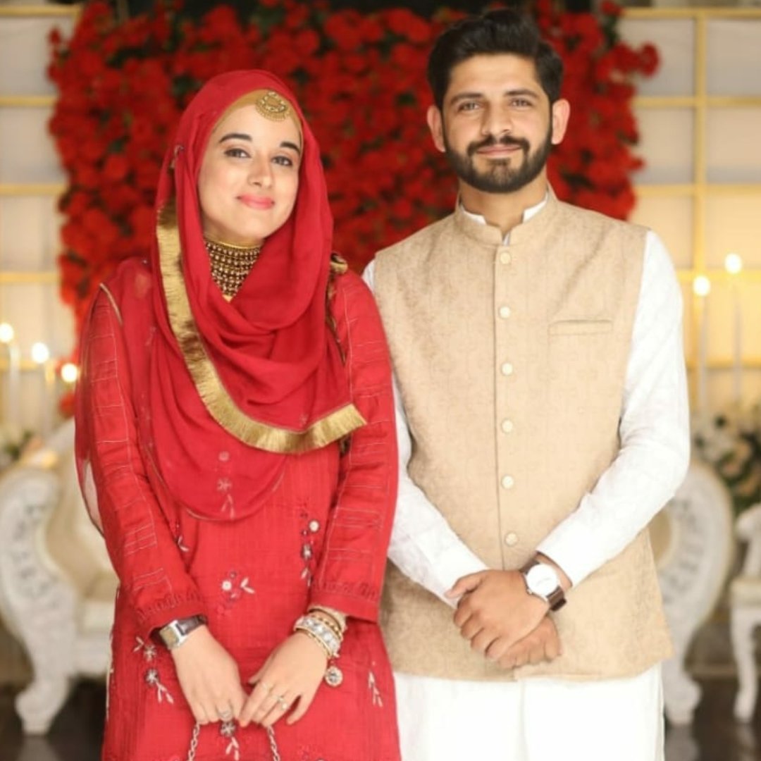 I was in 2nd year MBBS when Huzaifa sent proposal to my home. I told him I have my career goals, he said, "To mil k karen ge na."
Since then:
Prime Minister Award
KPK innovation award 
19 Essay awards
BBC mention
Dean's honor 
Youth interior ministry 
And now:
CSS in 1st attempt!