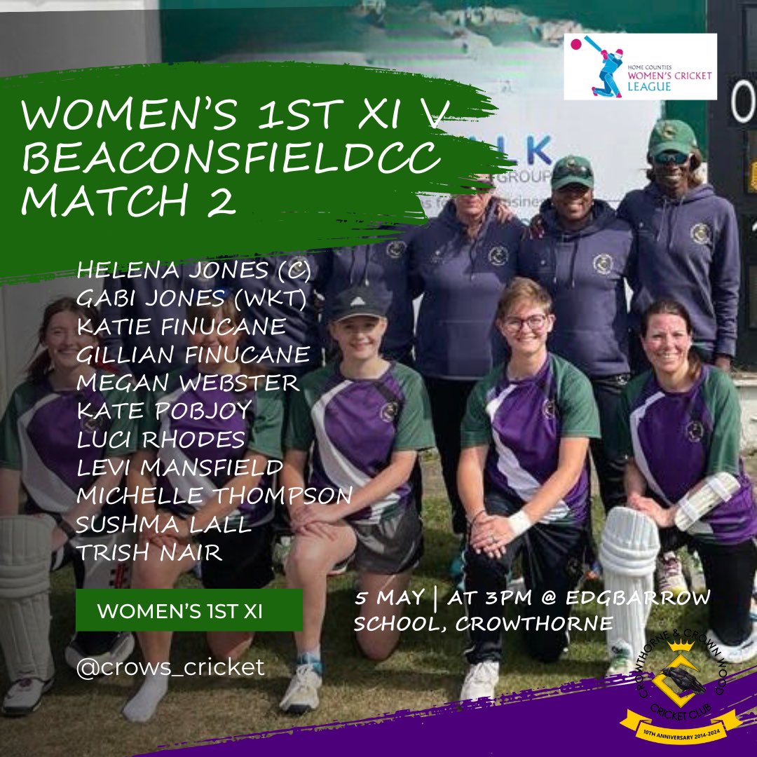 Best of luck to the Women’s 1st XI as they take on Beaconsfield CC in the @HomeCountiesWCL T20 double header today! 🏏 Let's go teams, the sun is finally out! ☀️