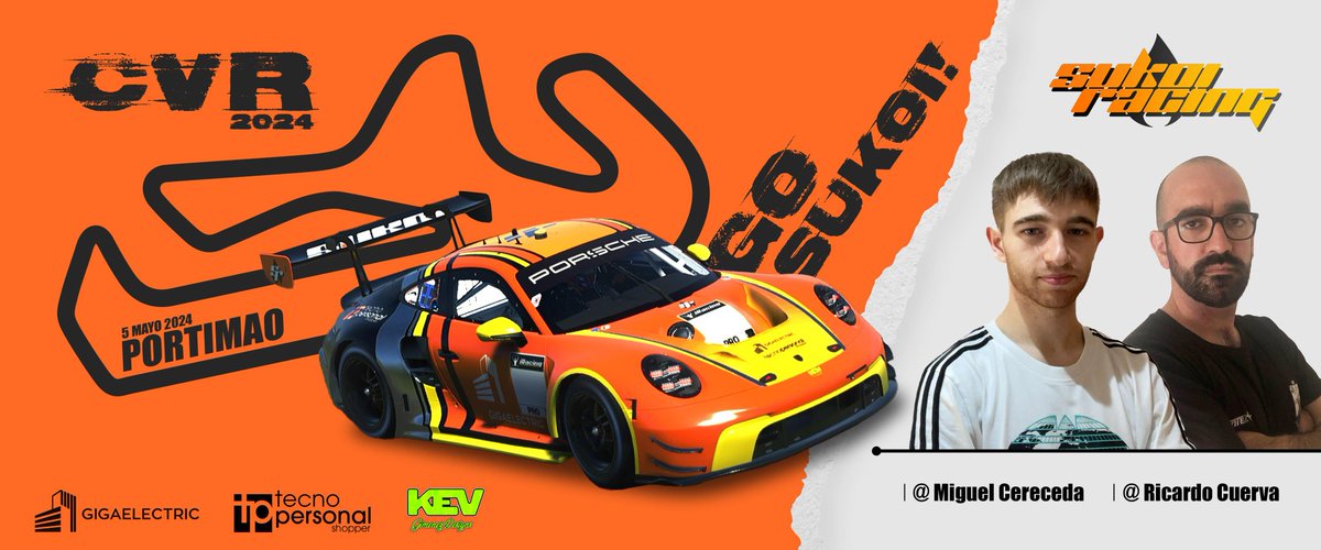 🏆 CVR 🏆

📆 Portimao 6h - 2/6
🚗 Porsche GT3
⏰ 15:00

Tras colarnos en el top 10 en la primera carrera del campeonato de <a href="/DriversparadeCb/">Drivers Parade Club</a>, que nos deparará esta segunda prueba en el país vecino?

Aquí os dejamos los pilotos para hoy:
✈️ <a href="/RCuerva3/">Ricardo Cuerva</a>
✈️ <a href="/mcereceda_02/">MiCeTortilla</a>

#GoSukoi 🔥