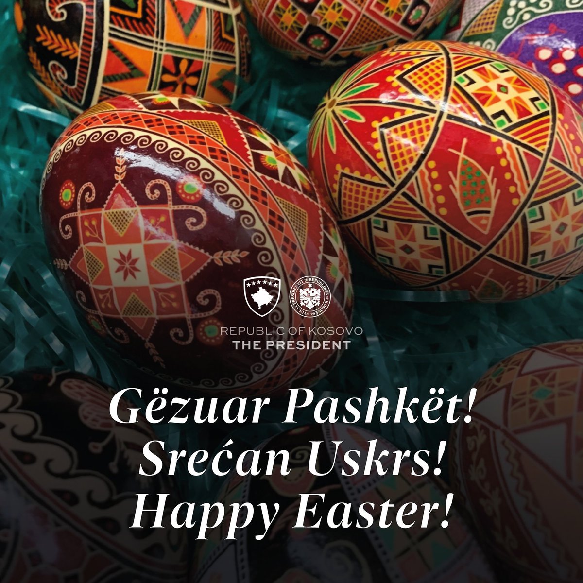 Happy Easter to Orthodox believers in Kosovo and around the world! May this day of resurrection and renewal bring peace and joy to all your families!