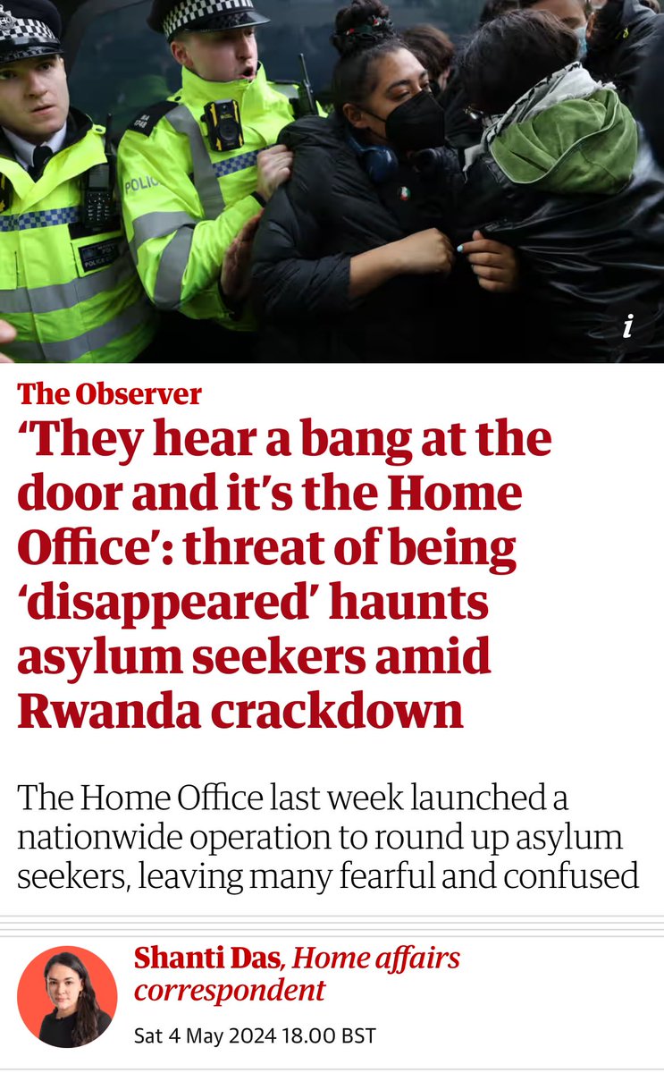 A week of sustained government assaults on the right to seek asylum after years of threats & brutality. A pernicious plan to create fear, desperation & drive people into the dark corners of our country. A government complicit with exploitation. theguardian.com/uk-news/articl…