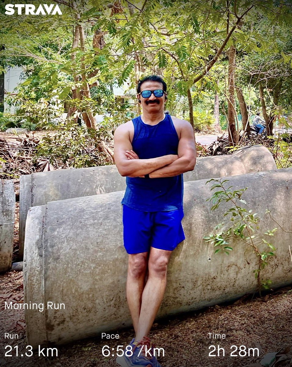 In the midst of heat and humidity, found solace in the rhythm of my footsteps. 🌞🏃‍♂️ Grateful for the post run endorphins and the lessons learned on my Sunday long run. #Perseverance #HalfMarathon #IPS #running #runner #Chennairunners #RCBvGT #run strava.app.link/HMZnfqVulJb